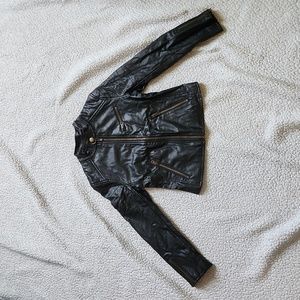 Polo by Ralph Lauren. Girls Faux Leather biker jacket. Size 7. Black